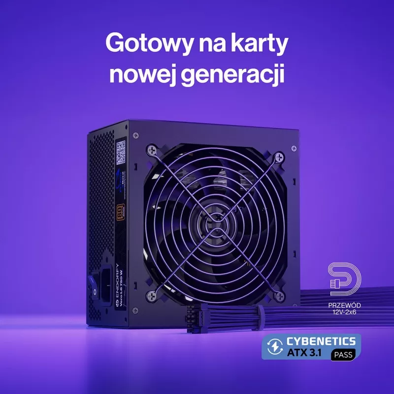 Zasilacz ENDORFY Vero L6 750 W, 24-pin ATX, 80 PLUS Bronze, wentylator 120 mm, czarny