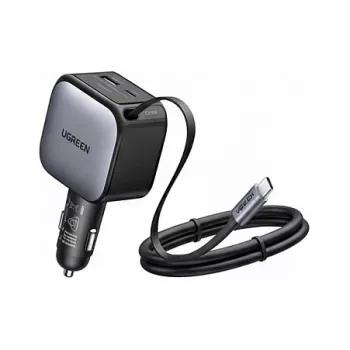Ładowarka samochodowa UGREEN Nexode EC603 90W 3-w-1 z 1x USB-C, 1x USB-A i 70 cm wysuwanym kablem USB-C, QC 3.0 PD 3.0