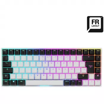 Klawiatura gamingowa Sharkoon SKILLER SGK50 S3 USB AZERTY French Biała
