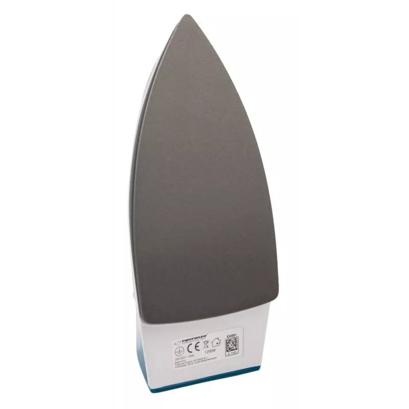 Żelazko suche Esperanza TRAVEL IRON SMOOTHER — 1200 W, nieprzywierająca stopa, przewód 1.4 m, wskaźnik temperatury, konstrukcja podróżna