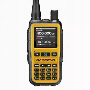 Ręczny krótkofalówka Baofeng UV-5R Mini z ładowaniem USB-C, Bluetooth, VHF/UHF, 5 W, 1600 mAh, pomarańczowy