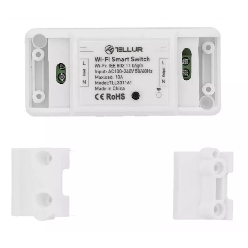 Inline WiFi Switch Tellur TLL331161 2200W — inteligentny przekaźnik liniowy do lamp i urządzeń