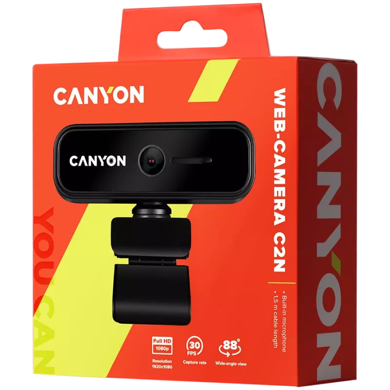 Kamera internetowa Canyon C2N Full HD 1080p 2.0M ze stałą ogniskową USB 2.0