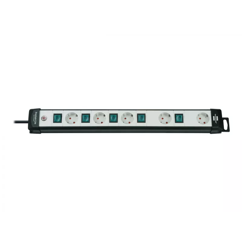 Brennenstuhl Premium-Line Technik 5-fach, 3 m Steckdosenleiste 5-fach schwarz/lichtgrau, 3m H05VV-F 3G1,5, einzeln schaltbar spezielle Steckdosenanord