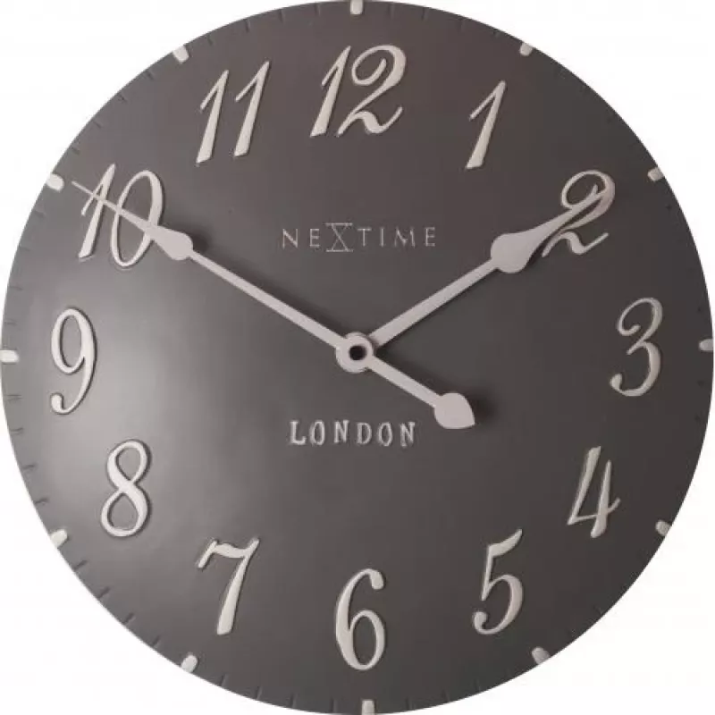 NeXtime klok 3084gs London Arabic, Ø34,5 cm, ścienny, szary/biały