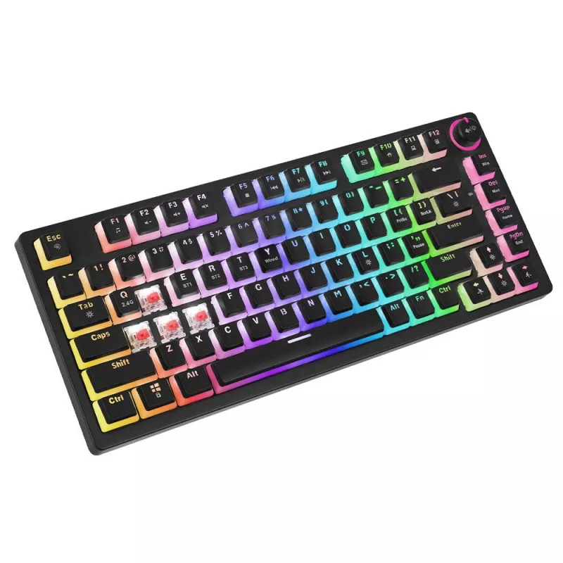 Klawiatura gamingowa Savio SAVGK-PHENIX czerwony PUDDING Mechaniczna RGB Bezprzewodowa