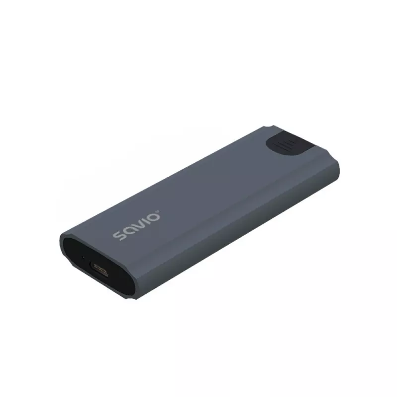 Obudowa M.2 SSD SAVIO AK-67 szara, USB 10 Gbit/s, obsługa pojedynczego dysku M.2