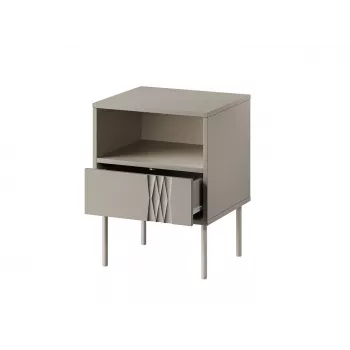 Bedside table set 2 pcs. cama meble TRESSE 44×40×53 cm, cashmere matt, 1 drawer, 16 mm frame