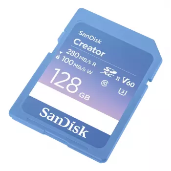 Karta pamięci SanDisk Creator SD UHS-II 128 GB, prędkość transferu do 280 MB/s