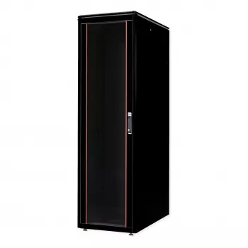 Szafa sieciowa 19-calowa ROLINE Pro 47U 600x1000 mm SxG stojąca, szklane drzwi, czarna, IP20, 600 kg