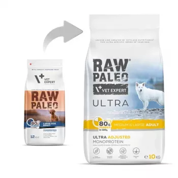 RAW PALEO Ultra Medium&Large Adult Turkey - sucha karma dla psów - 10 kg