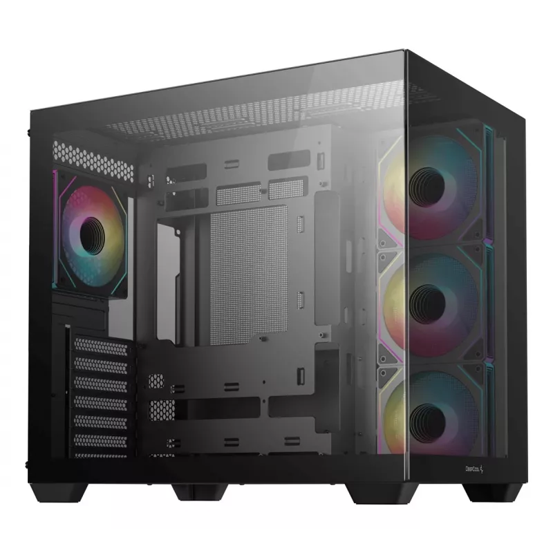Obudowa PC DeepCool CG530 4F Midi Tower Czarna — szkło hartowane, ATX/ITX/Micro ATX, 3x120mm wentylatory, USB-C