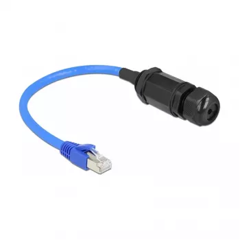Kabel sieciowy DELOCK Cat6 SF/UTP (S-FTP) 0,25 m — RJ-45 na RJ-45, czarno-niebieski