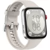 Huawei Watch Fit 3 - Stop ze stopu aluminium - Inteligentny zegarek z paskiem - Skóra - Biały - Rozmiar nadgarstka: 120-190 mm - Wyświetlacz 4,6 cm (1,82) - Bluetooth