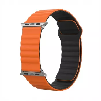 Opaska GUAN Premium do Apple Watch 38/40/41/42 mm — pomarańczowo-czarna
