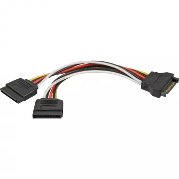 Kabel zasilający SATA 15-pin na 2x SATA HDD DeLOCK 60105 0,15m