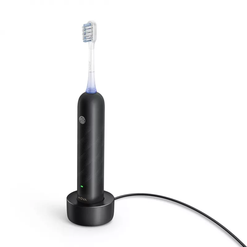 Elektryczna soniczna szczoteczka do zębów MOVA Fresh Pro Adult Czarna z wbudowanym akumulatorem Li‑Ion, 4 tryby szczotkowania