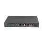 Niezarządzalny przełącznik LANBERG RSFE-16P-2C-250 — 18-portowy Gigabit, 16x PoE+ (30W), 2x SFP, 250W, 1U, metal, montaż w szafie