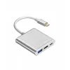 Koncentrator przejściówek USB C TB AKTBXVAU3HMPDAV — 3 w 1: HDMI + USB-A + USB-C PD, Srebrny