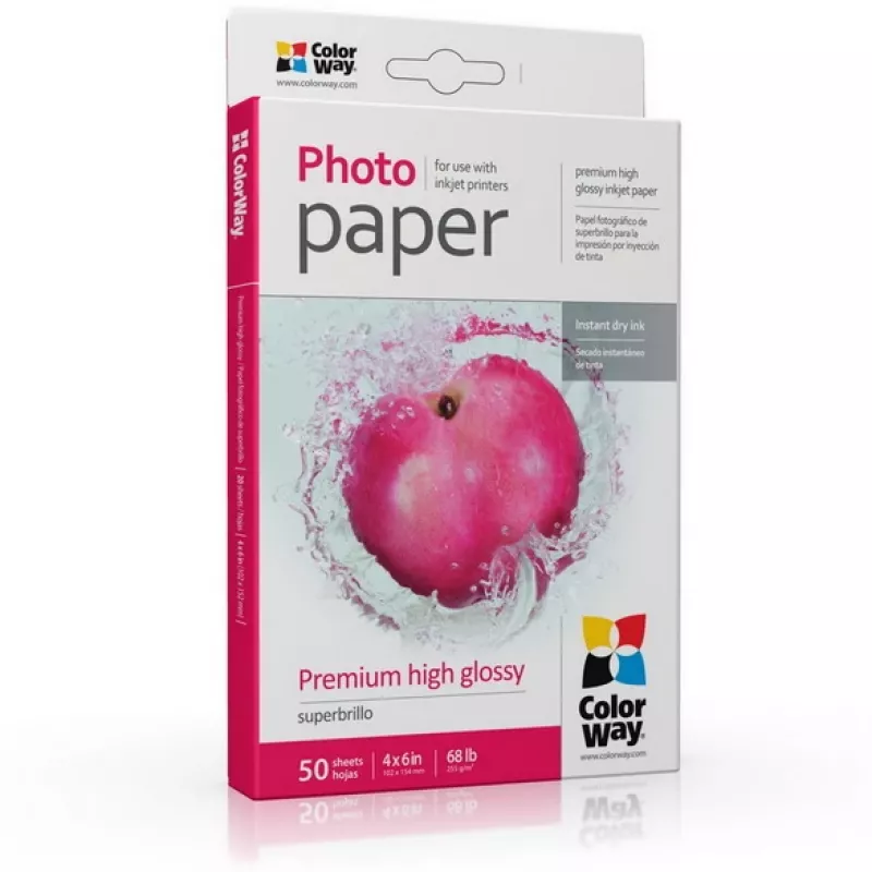Papier fotograficzny ColorWay PSG2550504R błyszczący 255 g/m² 10x15 cm 50 arkuszy