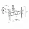 Uchwyt ścienny do telewizora ART AR-85 dla telewizorów 32–70 cali, do 45 kg, pochylenie -15–5°, obrót 45°, wysięg 118–622 mm, VESA 75x75–600x400