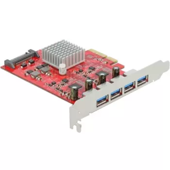 Karta Delock PCI Express x4 do 4 x zewnętrznych SuperSpeed USB 10 Gbps (USB 3.2 Gen 2) USB Type-A żeńskie - Adapter USB - PCIe 3.0 x4 - USB 3.2 Gen 2 x 4 (90481)