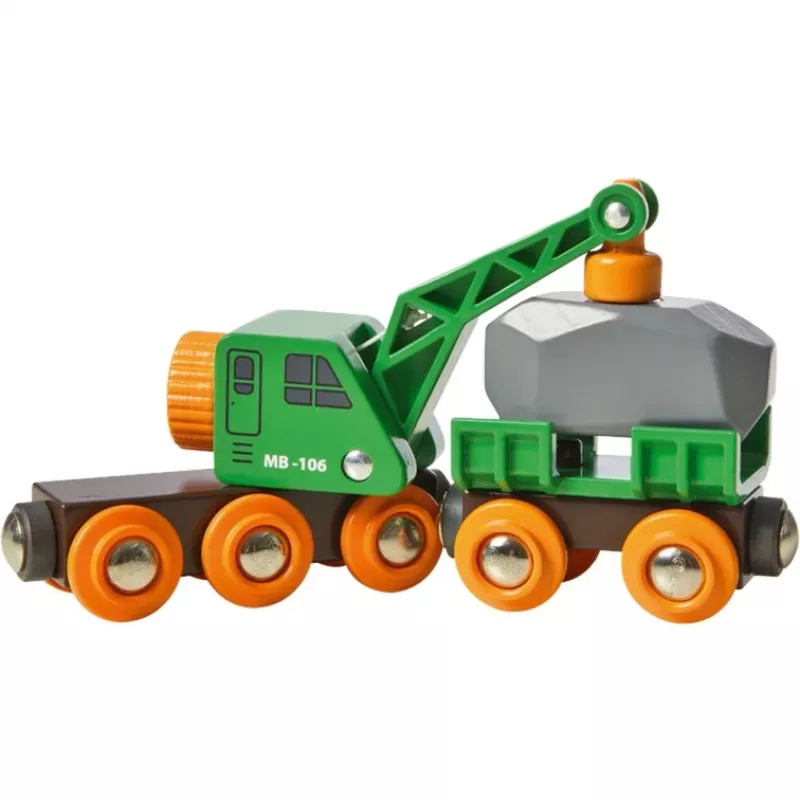 Wagon BRIO Clever Crane Wagon Lift and Load Czarny zielony