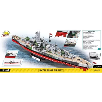 Model okrętu wojennego COBI COBI-4839 Zestaw do składania 1:300 Długość 870 mm Wysokość 215 mm
