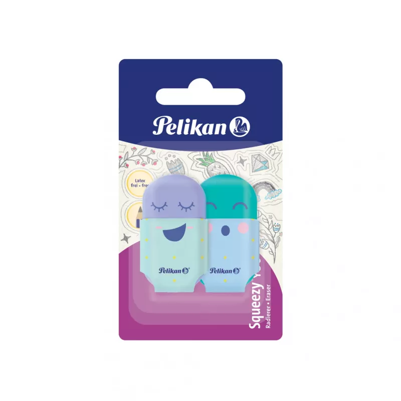 Gumka Pelikan 606219 plastikowa wielokolorowa 2 szt.