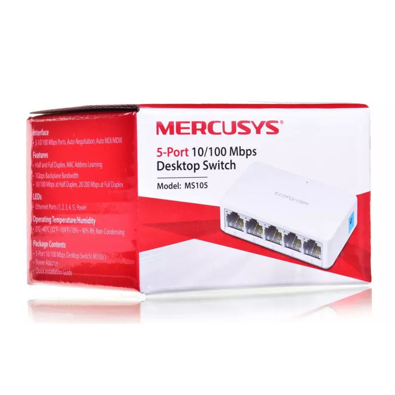 Przełącznik biurkowy Mercusys 5-portowy 10/100Mbps