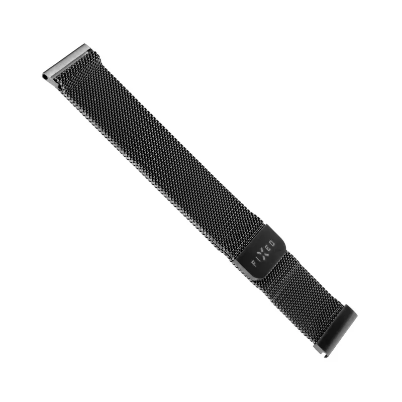 Pasek do zegarka FIXED Mesh Strap Fixed 20mm Quick Release Czarny — siatka nierdzewna, 20 mm