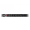 Listwa zasilająca LANBERG PDU-10I-0200-IEC-BK — 10× gniazd C13, kabel 2 m, 10 A, 2500 W, czarna