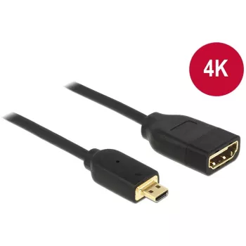 Przewód DELOCK HDMI Micro D Wtyk > Gniazdo HDMI A High Speed z Ethernet 3D 4K 20cm Premium Slim