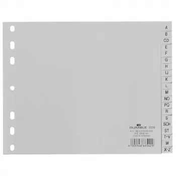 Alfabetyczny indeks z zakładkami Durable 6500 Szary