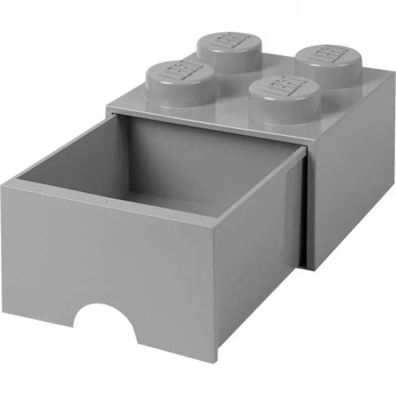 Pojemnik do przechowywania Room Copenhagen LEGO Storage Brick Drawer 4 – ciemnoszary, piętrowa plastikowa szuflada na zabawki i drobne przedmioty