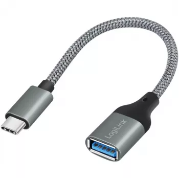 LogiLink USB 3.2 Gen1 adapter Type-C M na USB-A F OTG aluminiowy 0,15 m