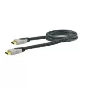 Kabel HDMI SCHWAIGER HDM0150G 063 — 1,5 m, HDMI Typ A męski–męski, pozłacane styki, czarny/szary