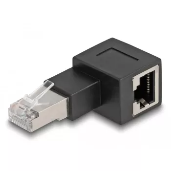 Delock - Adapter sieciowy - RJ-45 (M) zagięty w prawo do RJ-45 (Ż) - CAT 6a