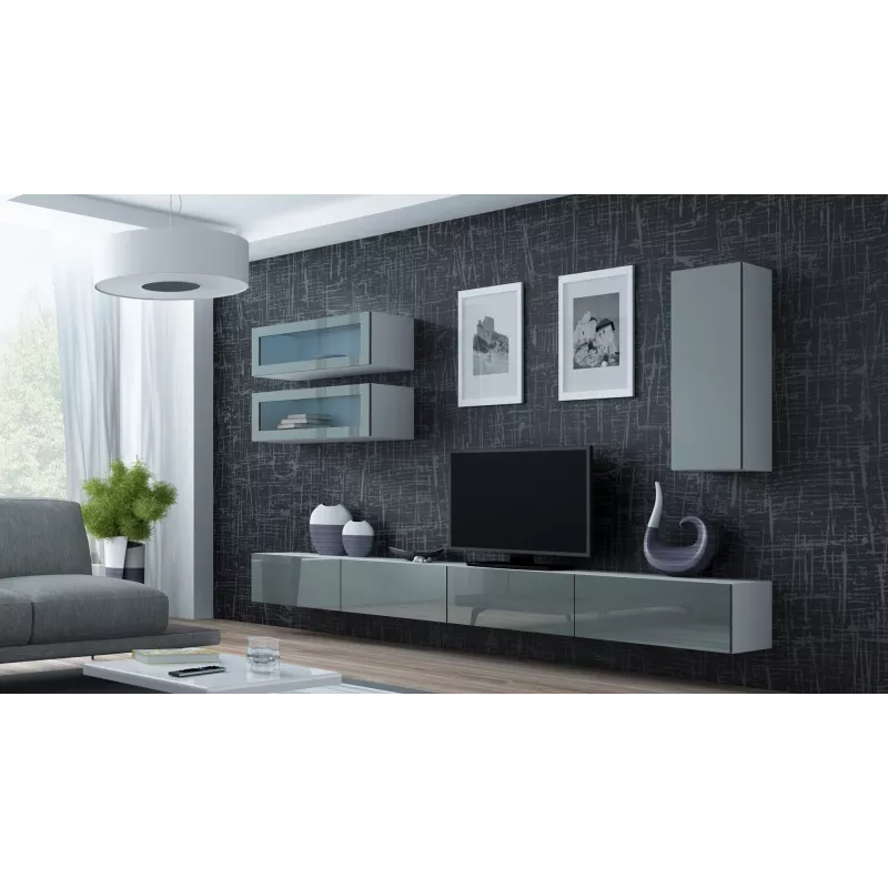 Cama stojak TV VIGO 140 30/140/40 biały/szary połysk