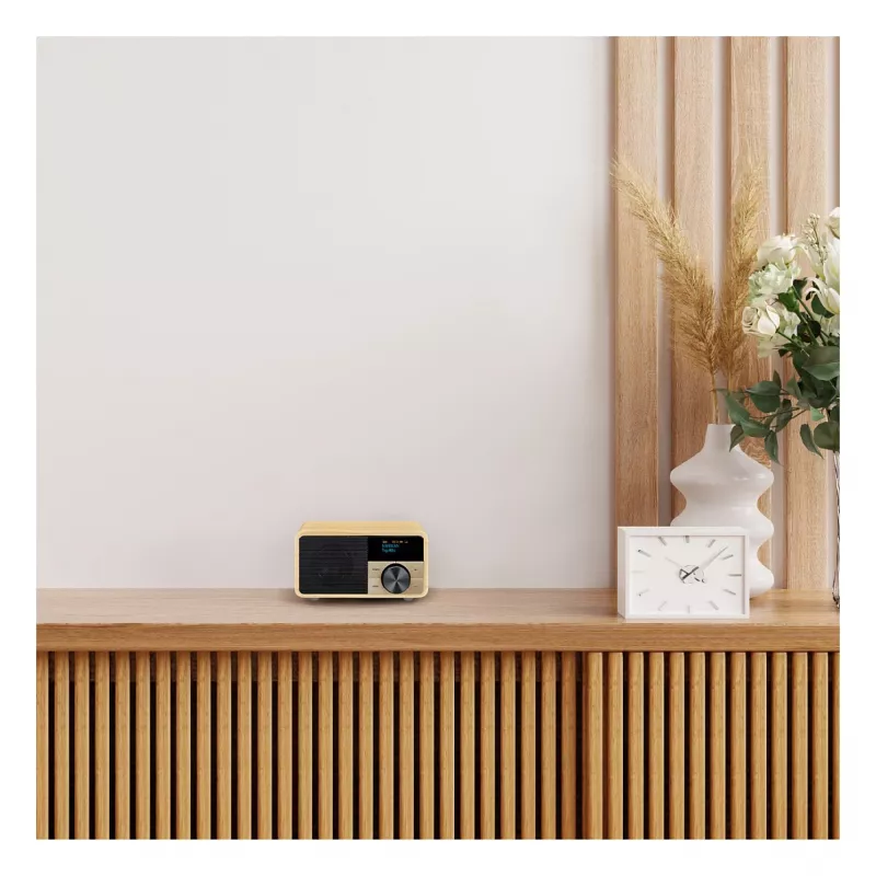 Radio stołowe Sangean DDR-7 Natural Wood FM AM Bluetooth, drewniana obudowa, tuner FM/AM, audio Bluetooth