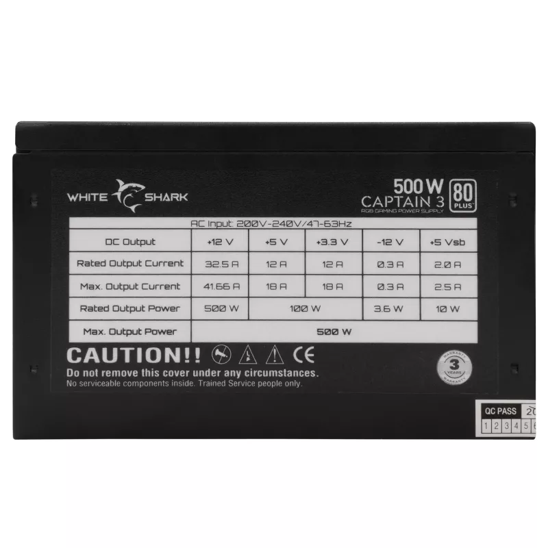 Zasilacz White Shark GPSU-W500F Captain 3 500W