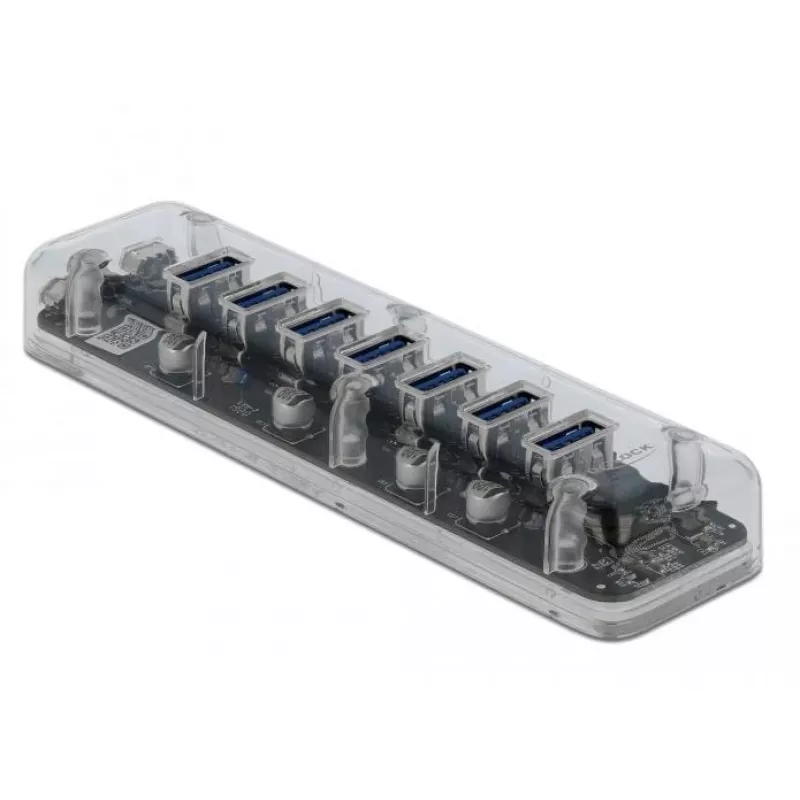 Hub USB DeLOCK 64088 Transparent USB 3.2 Gen 1 Micro-B