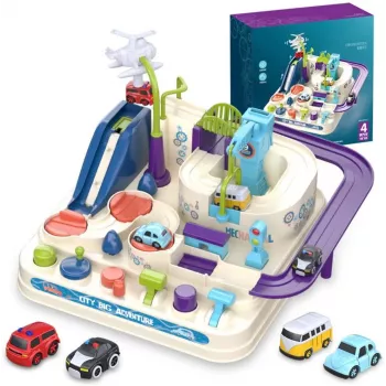 Zestaw toru wyścigowego Extralink TOYS — zestaw inteligentnych samochodów, modułowe elementy toru, pojazdy zasilane bateriami