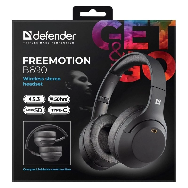 Słuchawki Defender Bluetooth Freemotion B690 Czarny