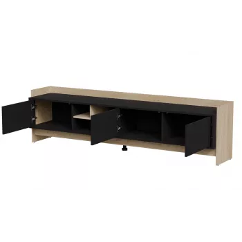 Cama RTV PORTO 3D Szafka 190x38x50 dąb/czarny