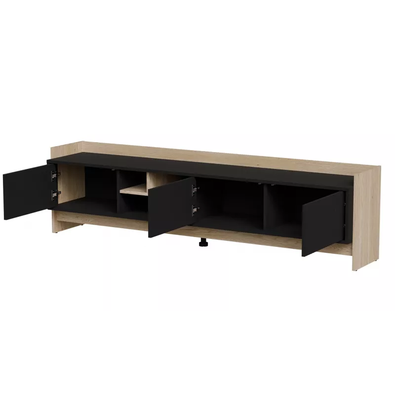 Cama RTV PORTO 3D Szafka 190x38x50 dąb/czarny