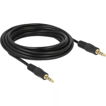 DeLOCK - Kabel audio - 28 AWG - Mini-Phone 3,5 mm, 4-pin (M) - Mini-Phone 3,5 mm, 4-pin (M) - 5,0 m - ekranowany - czarny (83438)