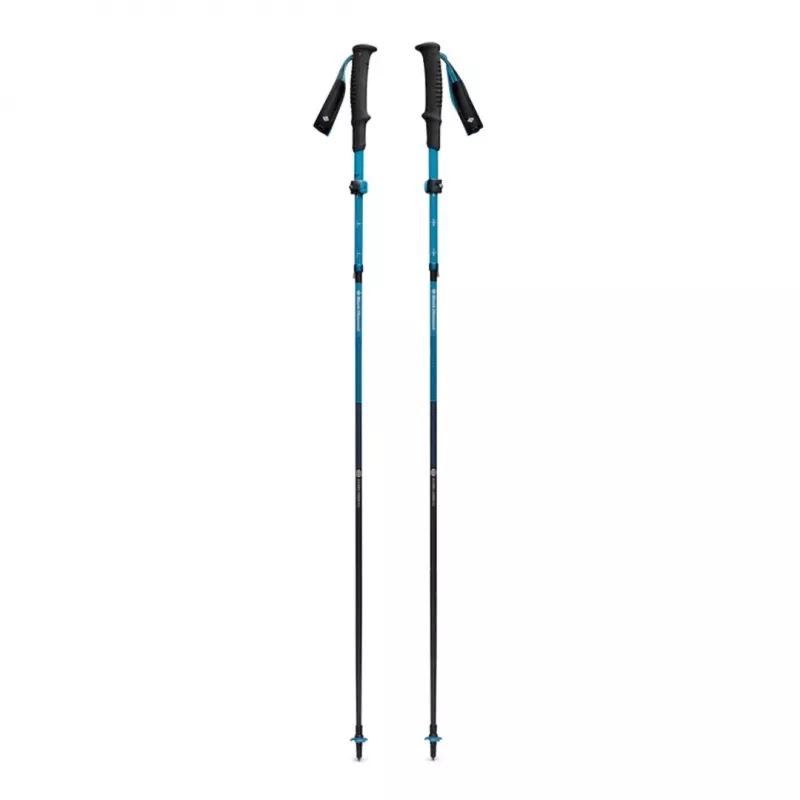 Kijki trekkingowe Czarny Diamond Distance Carbon FLZ, regulowane 110–125 cm, trzon z włókna węglowego, składane, 3-segmentowe, 336 g