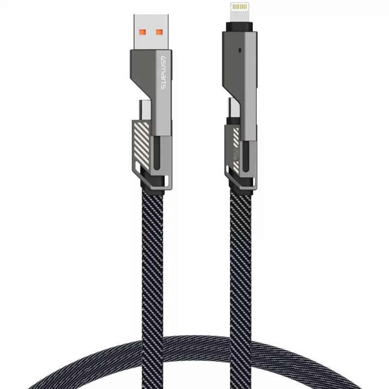 4smarts USB-C Kabel ComboCord Flat 240W+ z brelokiem - Kabel - Cyfrowy/Dane