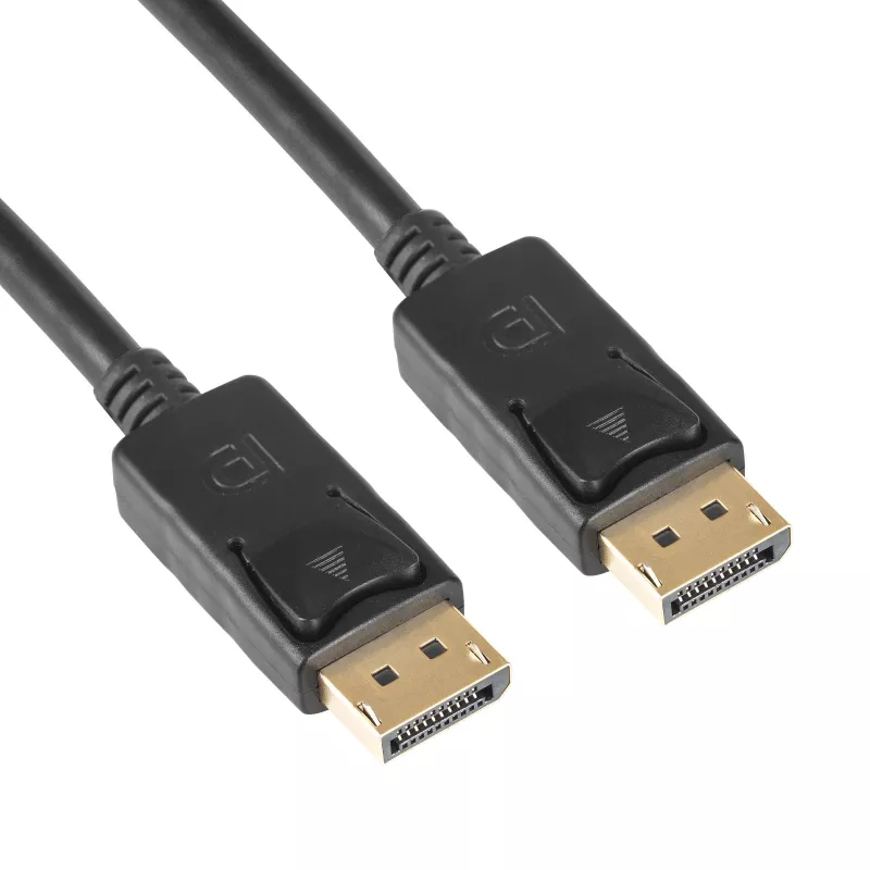 Kabel DisplayPort Akyga AK-AV-10, męski–męski, pozłacane wtyki, 1,8 m, czarny